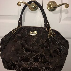 Coach Bag | Brown Madison OP Art Sophia Satchel